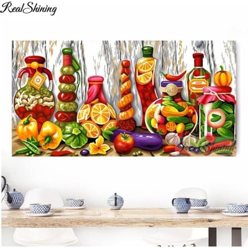 Full Square Round Drill Fresh Vegetable Fruit 5D DIY Diamond Painting Kitchen diamond Embroidery Cross Stitch 3D mosaic F433