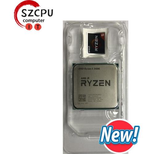 AMD Ryzen 5 3400G R5 3400G 3.7 GHz Quad-Core Eight-Thread 65W CPU Processor L3=4M YD3400C5M4MFH Socket AM4 New but no fan
