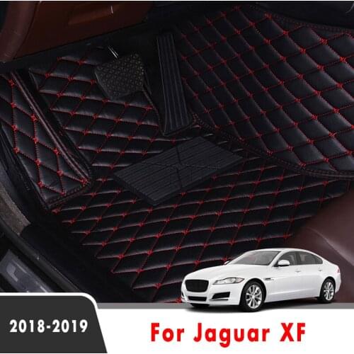 Car Floor Mats For Jaguar XF 2019 2018 Artificial Leather Carpets Custom Auto Styling Foot Pads Car Accessories Interior Covers