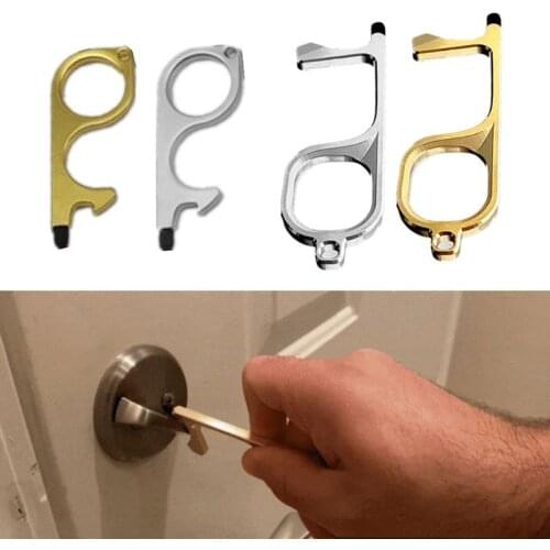 Contactless Door Opener Phone Touch Screens Keychain Tool for Public Door Handle Touchscreen Keypad Keeping Hands Clean