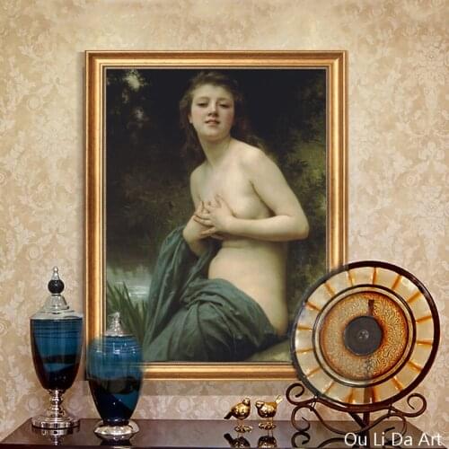 No frame classical angel sexy girl nude art scenery canvas printings oil paintings printed on canvas wall art decoration picture