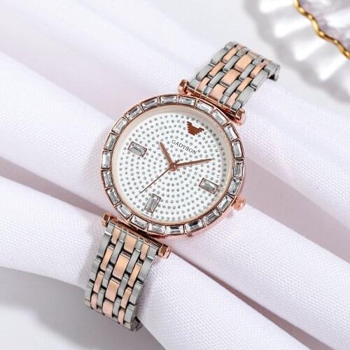 Ladies Rose Gold Watch Fashion Water Diamond British Luxury Watch Ladies Relogio Feminino Silver Ladies Watch Watch