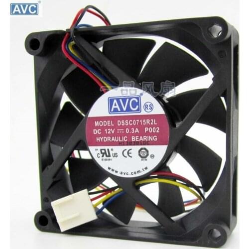 For For AVC DSSC0715R2L, P002 DC 12V 0.3A 4-wire 4-pin connector 100mm 70x70x15mm Server Square Cooling fan