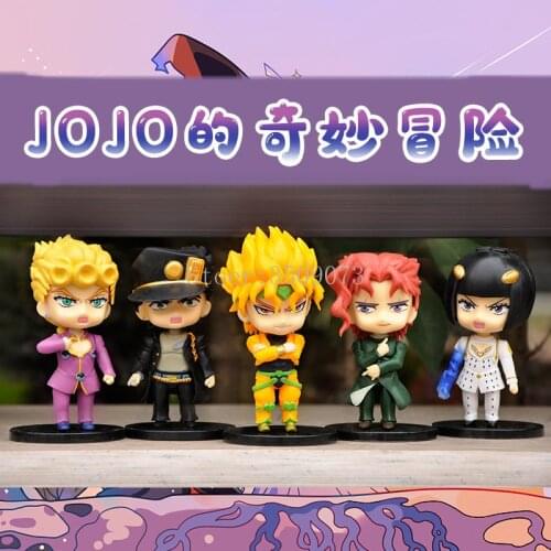 5pcs/set Anime Jojo Bizarre Adventure Figure Kujo Jotaro Figurine Higashikata Josuke Kakyoin Noriaki Action Figure Model Toy