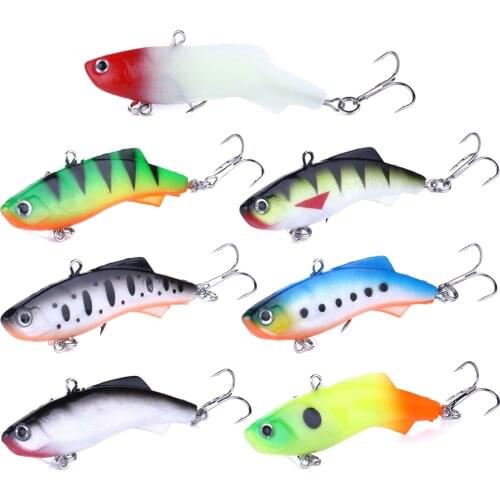 HENGJIA 1PC Soft Wobbler Lead Jig Head 7.5cm/17.2g VIB Fishing Lures Shape Hard Bait Pesca Fishing Tackle