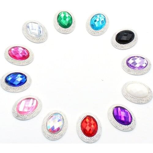 10pcs/Lot 20*15MM Crystal Jewelry Button for Clothing Sewing for Needlework Diy Rhinestone Handicraft Accessories Decorative