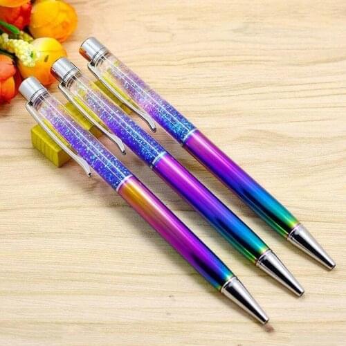 Metal Ballpoint Pen Writing Crystal Bright Pink Pen School Office Stationery Office Creative Pen Ballpoint Gift Accessories