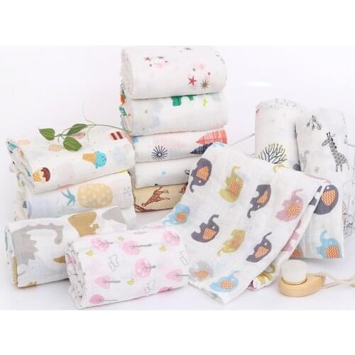Muslin Blanket 100% Cotton Swaddle Blanket Baby Newborn Blankets Bath Gauze Infant Kids Wrap Sleepsack Stroller Cover