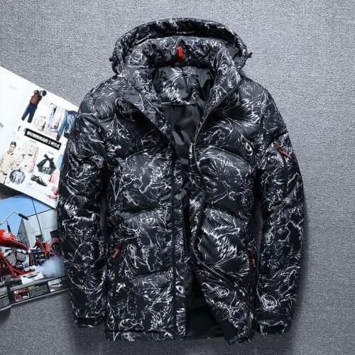 New winter outdoor mens down jacket Fashion mens thick camouflage winter coat Windproof and cold running high quality jacket