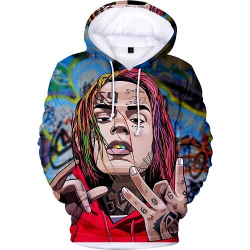 Sidno Newest Hot Rapper 6IX9INE Sweatshirt Men/women Autumn Fashion Harajuku Popular Hoodies 3D Print 6IX9INE Mens Hoodie Top