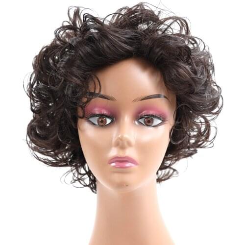 Pixie Cut Natural Wave hair Wig Colored Curly Hair Bob Wigs Synthetic Afro Kinky Curly Short Bob Wig For Women