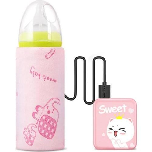 USB Baby Bottle Warmer Portable Travel Milk Warmer Infant Feeding Bottle Heated Cover Insulation Thermostat Food Heater Safety