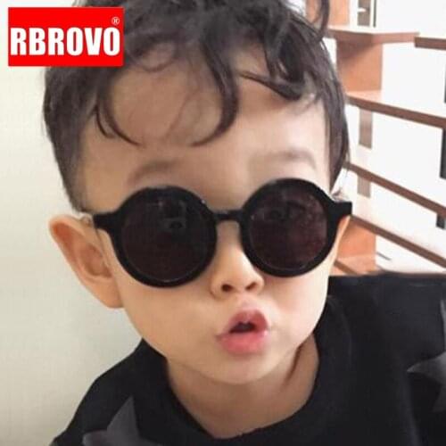 RBROVO Classic Round Sunglasses Children Vintage Candy Color Kid Glasses Personality Baby Pink Lovely Outdoor Glasses Frames