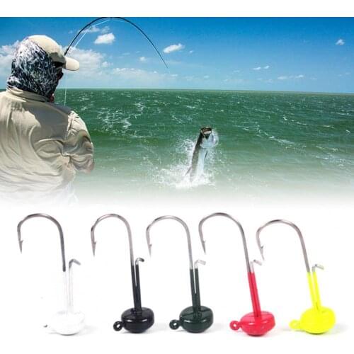 5Pcs/Set 4g Fishing Hook Sharp Non-Deformed Mushroom Head Fishing Jig Ned Rig Jig Head Finesse Mushroom Bait Hook for Outdoor