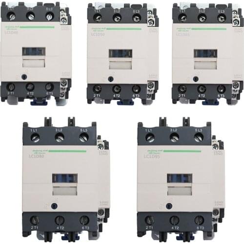 AC Connector Electric 220V 50/60Hz Poles Coil AC Modular Contactor LC1-D High Sensitivity Strong Conductivity