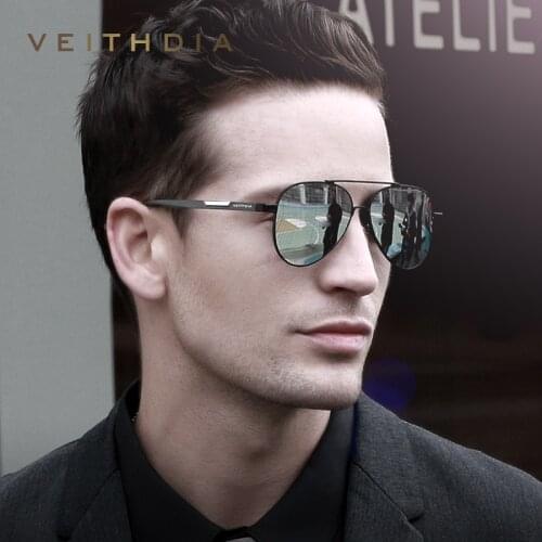 VEITHDIA Mens Aluminum Magnesium Photochromic Sunglasses Polarized UV400 Lens Eyewear Accessories Male Sun Glasses For Men 6699
