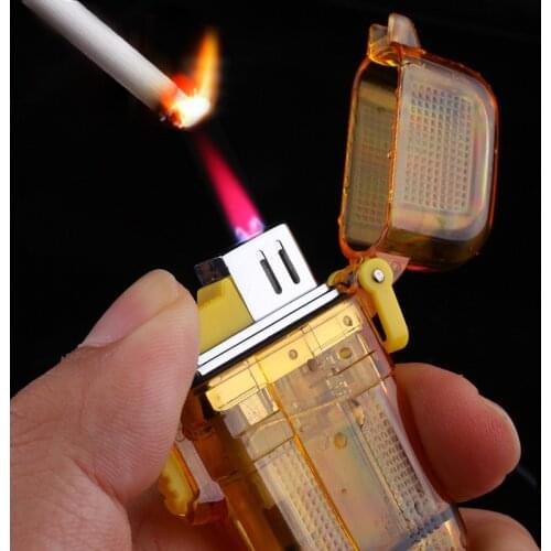 Waterproof Torch Lighter Portable Outdoor Survive tool Jet Butane Pipe Cigar Lighter Red Fire 1300 C Windproof Welding No Gas
