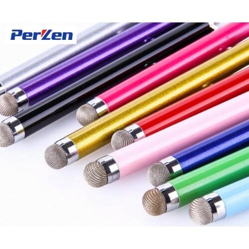 High Quality Metal Capacitive Touch Pen Stylus Screen Fiber Capacitive Cloth For Phone Tablet Laptop Iphone Samsung HTC Sony