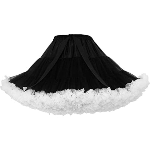 White New Fashion Womens Fluffy Skirt for Girl Tutu Skirts Petticoats Tulle Skirt Party Dance Black White