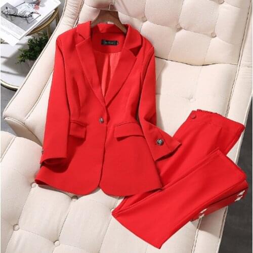 High quality suit pants two-piece suit plus size women M-5XL 2021 new high quality ladies blazer Business casual trousers