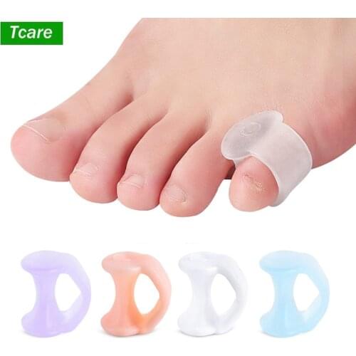 Tcare 1Pair Gel Toe Separator Pinky Toe Spacers Little Toe Cushions Small Toe Sleeves for Preventing Rubbing & Reducing Pressure