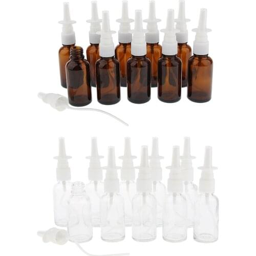 10 Pieces 30ml Empty Glass Nasal Spray Pump Bottle Fine Mist Vials Sprayer