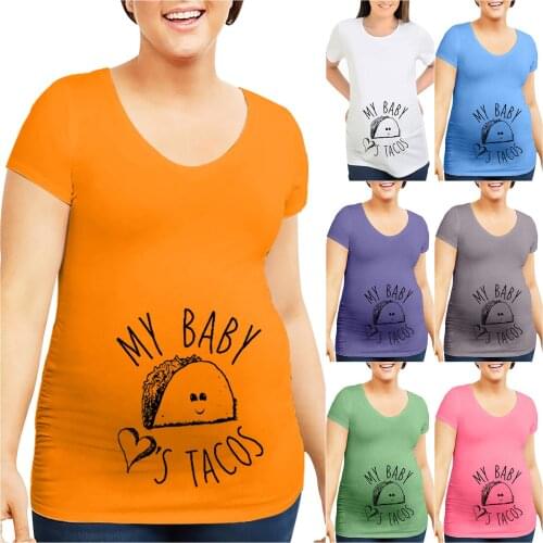 2021 Pregnant T-Shirt Women Maternity Short Sleeve Printed Pregnant T-Shirt Girl Maternity Shirt New Mom Clothes