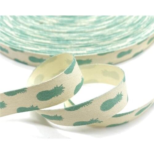 5Yards 15mm Cotton Ribbon Printed Cotton Ribbons For Wedding Christmas Decoration DIY Sewing Fabric #16