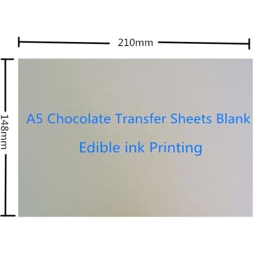50sheets/lot A5 Size Chocolate Blank Transfer Paper Apply Food Prints Onto Chocolate and Cake Edible Ink Printing Wholesale Mold