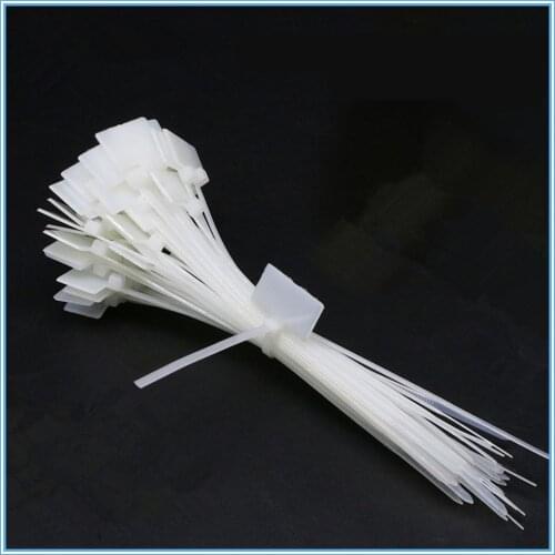 50Pcs Nylon Tie Tags Self-Locking Network Cable Zip Trim Wrap Loop Wire Straps Label