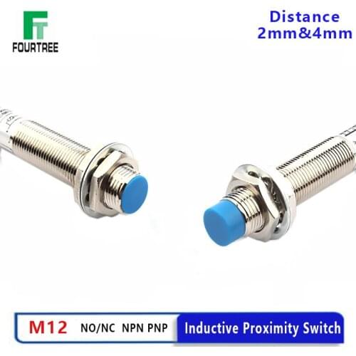 M12 Proximity Switch Metal Inductive Approach Sensor Detect Distance 2mm 4mm PNP/NPN NO NC DC 6-36V AC 90-250V LJ12A3