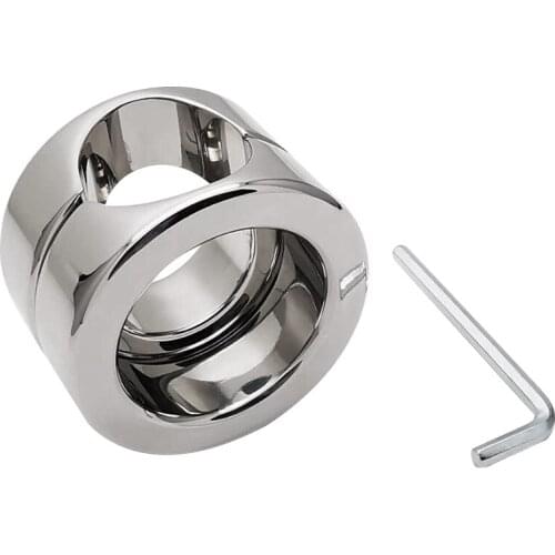 Large heavy stainless steel Ball weight Scrotum Stretchers Scrotum cock ring metal Locking pendant erection male sex toy