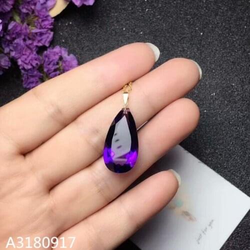 KJJEAXCMY boutique jewelry 18K gold with amethyst pendant + necklace drop orchid butterfly
