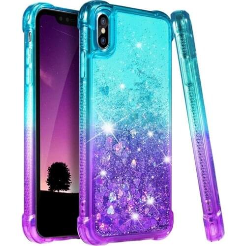 Case For iPhone XS MAX XR X SE 2020 Cover Gradient Quicksand Bling Sparkle Glitter Silicone Cover for iPhone 8 7 6 6s Plus Case