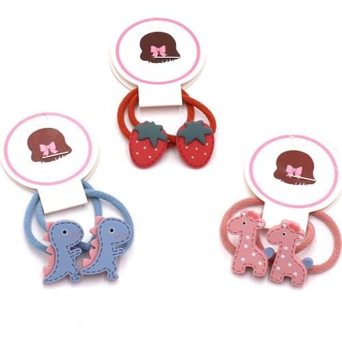 Childrens headwear Korean new girl cartoon animal fruit rubber band baby dinosaur hair rope