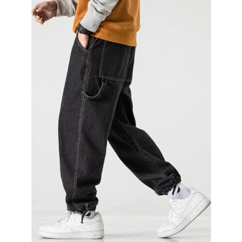 Streetwear men jeans pants hip hop 2021 spring denim man casual pants fashion Jean men trousers with belt