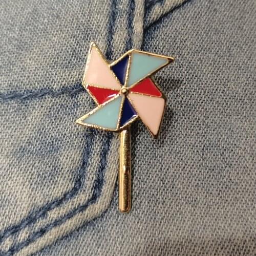 Comics Windmill Enamel Pin Badge Custom Brooch Bag Clothes Lapel Pin Jewelry Gift