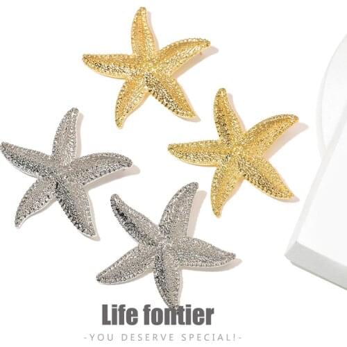Lifefontier Ethnic Gold Metal Geometric Star Earrings Ocean Style Starfish Shape Stud Earrings For Women ZA Statement Jewelry