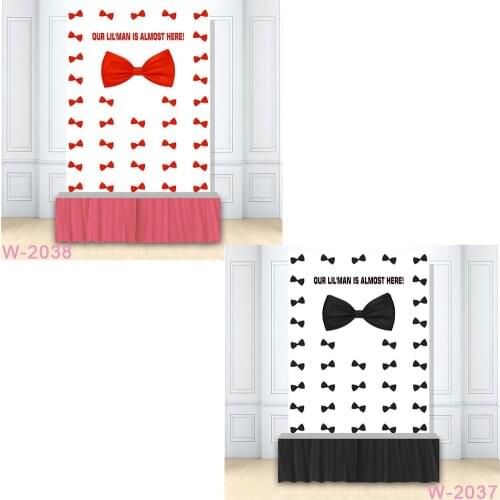 Our LIL'MAN Is Almost Here Party Photography Backdrops Baby Shower Bow Tie Background Photo Studio Poster Props Portrait Banner
