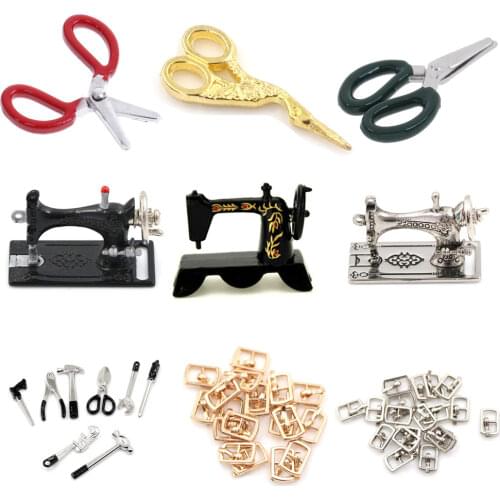 Hot sale Vintage 1/12 Scale Miniature doll house Sewing Box Pretend Play Furniture Decor Accessories Toy Gift doll house Decor