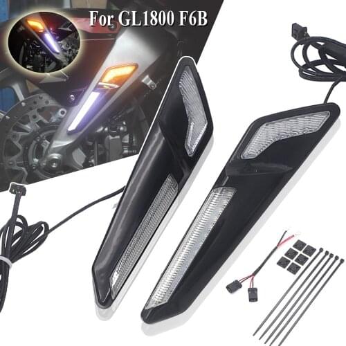 Chrome or Black Motorcycle Front Brake Fork Mounted NAV LED Lights For Honda Gold Wing 1800 GL1800 F6B 2018 -UP Decorative Lamp