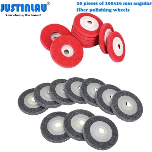 JUSTINLAU 10 pieces 100x12x16 mm fiber nylon polishing wheel Suitable for 100 angle grinder, metal facing and wood polishing