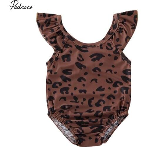 2020 Summer Swimsuit Kids Baby Girl Leopard print Swimming Costume One Piece Swimwear Outfits