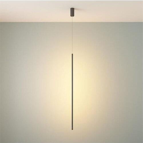 Italian Minimalist Slim line Chandelier Living Room Corner Bedroom Bedside Cylinder Line Drop Lamp 60/80/100/120cm 1979