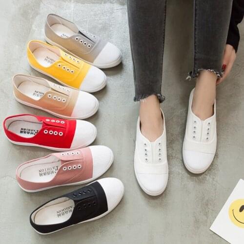 Fashion brand womens shoes 2021 new low-cut canvas shoes European and American flat casual womens flat shoes