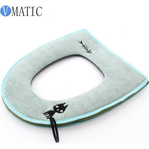 Washable Bathroom Toilet Seat Filling Soft Warmer Mat Cover Pad Cushion