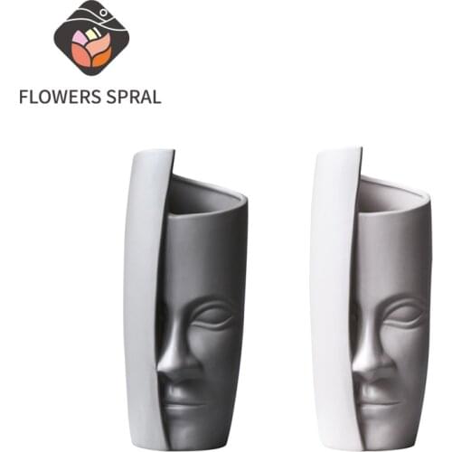 Nordic Art Modern Human Face Ceramic Vase Creative Home Living Room Flower Arrangement Sculpture Art Ceramic Vase Decoration