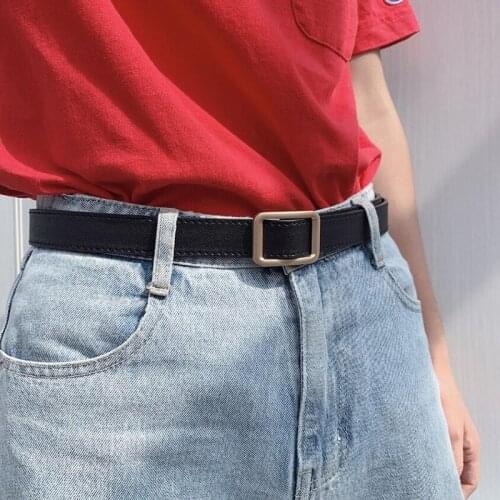 New Women Fashion Belts Ladies High Quality Square Buckle Belt Solid Color Belt For Pants Shorts