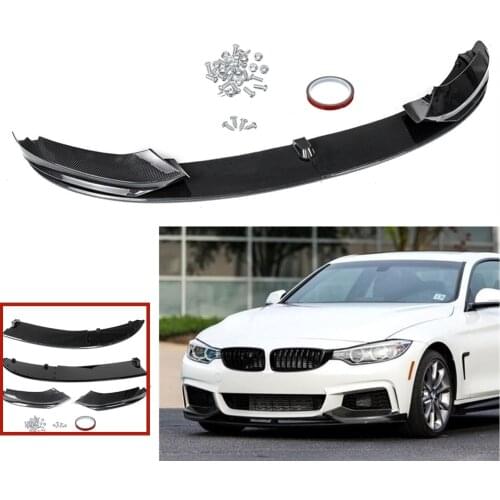 For BMW F32 F33 F36 4 Series M Sport 2014-2020 420i 435i 440i Carbon Fiber Look Car Splitter Chin Cover Front Bumper Spoiler Lip