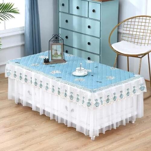 2020 Band Rectangle Lace Tablecloth Tea Table Cloth Wedding Home Partty Dinner Cover Europe Tulle Floral Table Skirt